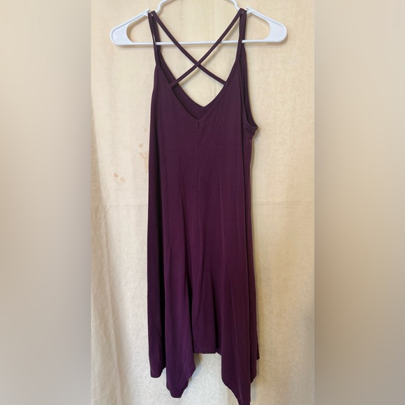 Mudd Dress,Women’s Junior Sz Medium, Red Wine Color, Stretchy Asymmetrical Dress - Picture 6 of 7